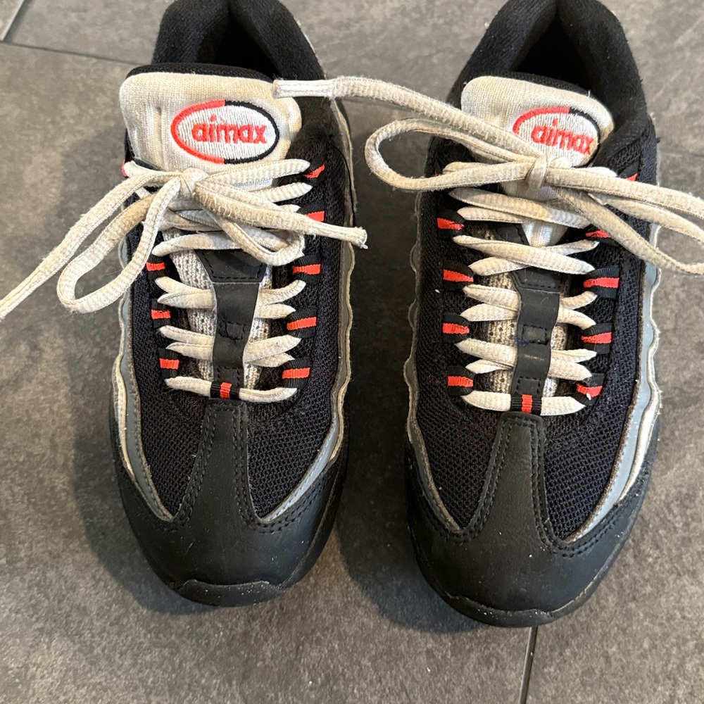 Nike Air Max Black and White with Red Accents